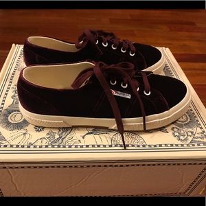 Superga Burgundy Velvet Sneakers (38/7.5)
